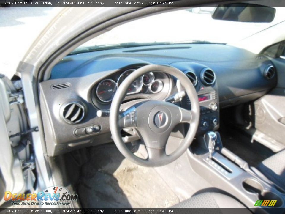 2007 Pontiac G6 V6 Sedan Liquid Silver Metallic / Ebony Photo #8