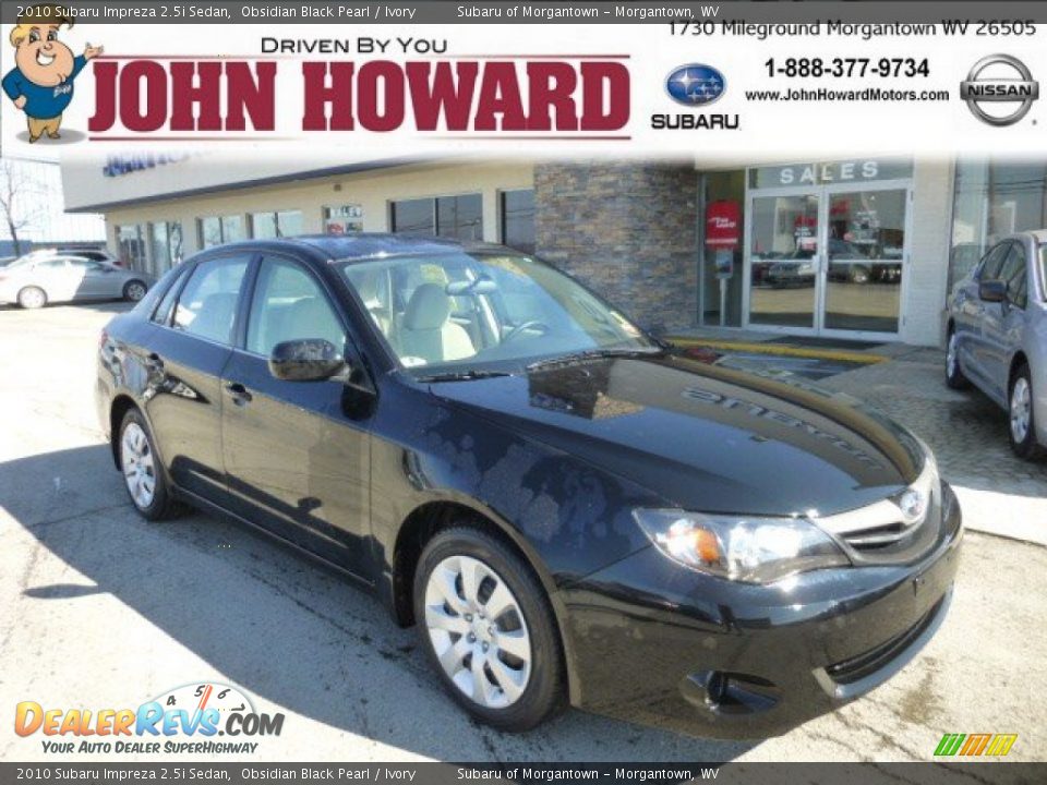 2010 Subaru Impreza 2.5i Sedan Obsidian Black Pearl / Ivory Photo #1