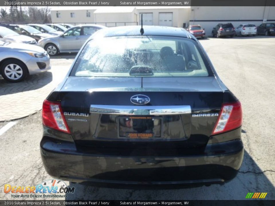 2010 Subaru Impreza 2.5i Sedan Obsidian Black Pearl / Ivory Photo #10