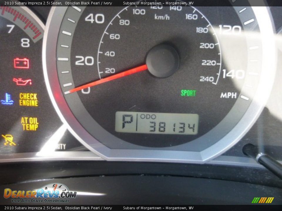2010 Subaru Impreza 2.5i Sedan Obsidian Black Pearl / Ivory Photo #20