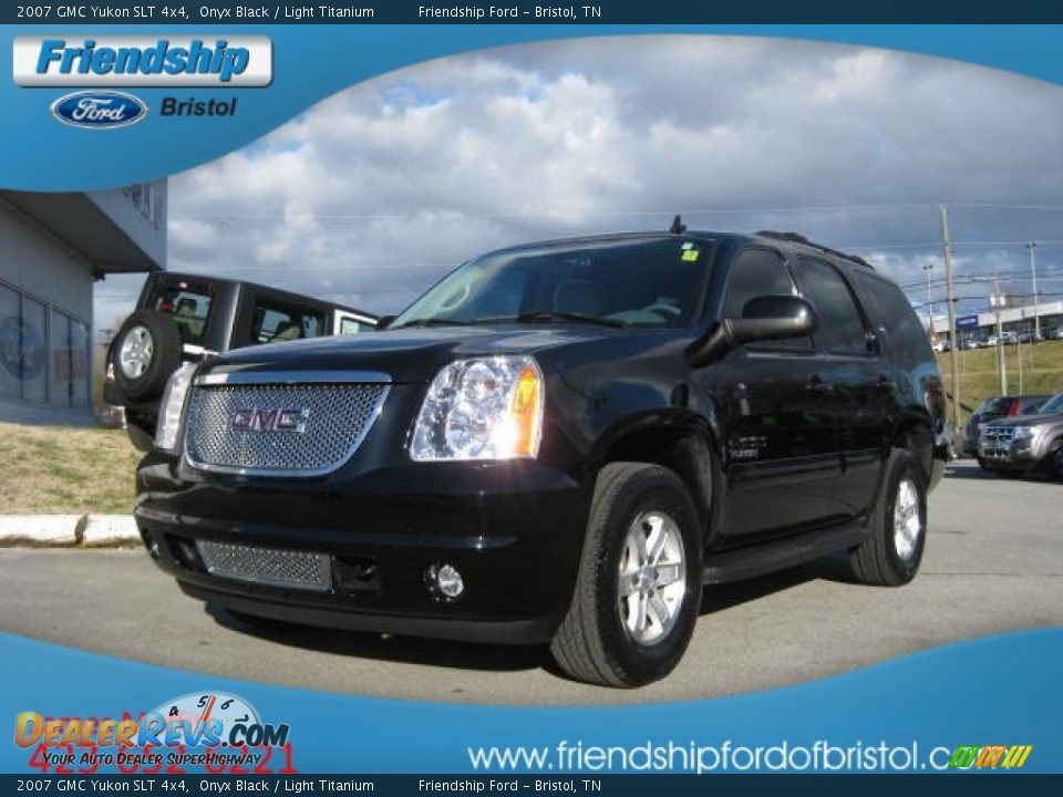 2007 GMC Yukon SLT 4x4 Onyx Black / Light Titanium Photo #3