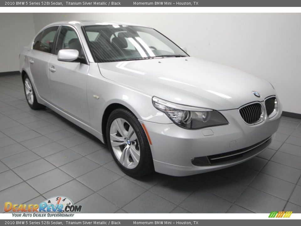 2010 BMW 5 Series 528i Sedan Titanium Silver Metallic / Black Photo #1