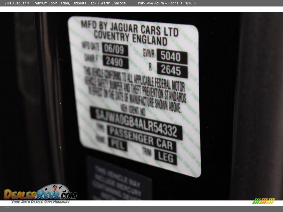Jaguar Color Code PEL Ultimate Black