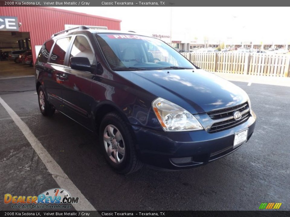 2008 Kia Sedona LX Velvet Blue Metallic / Gray Photo #1