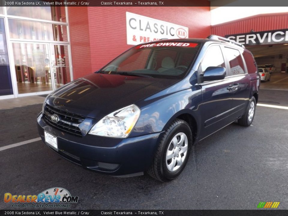 2008 Kia Sedona LX Velvet Blue Metallic / Gray Photo #2