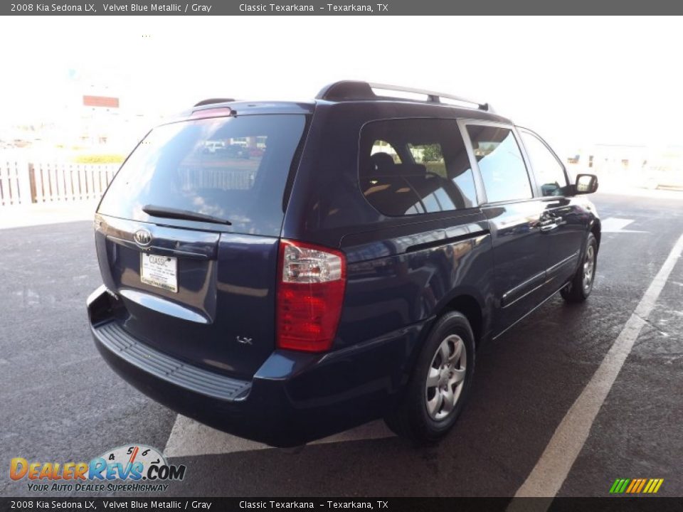 2008 Kia Sedona LX Velvet Blue Metallic / Gray Photo #3