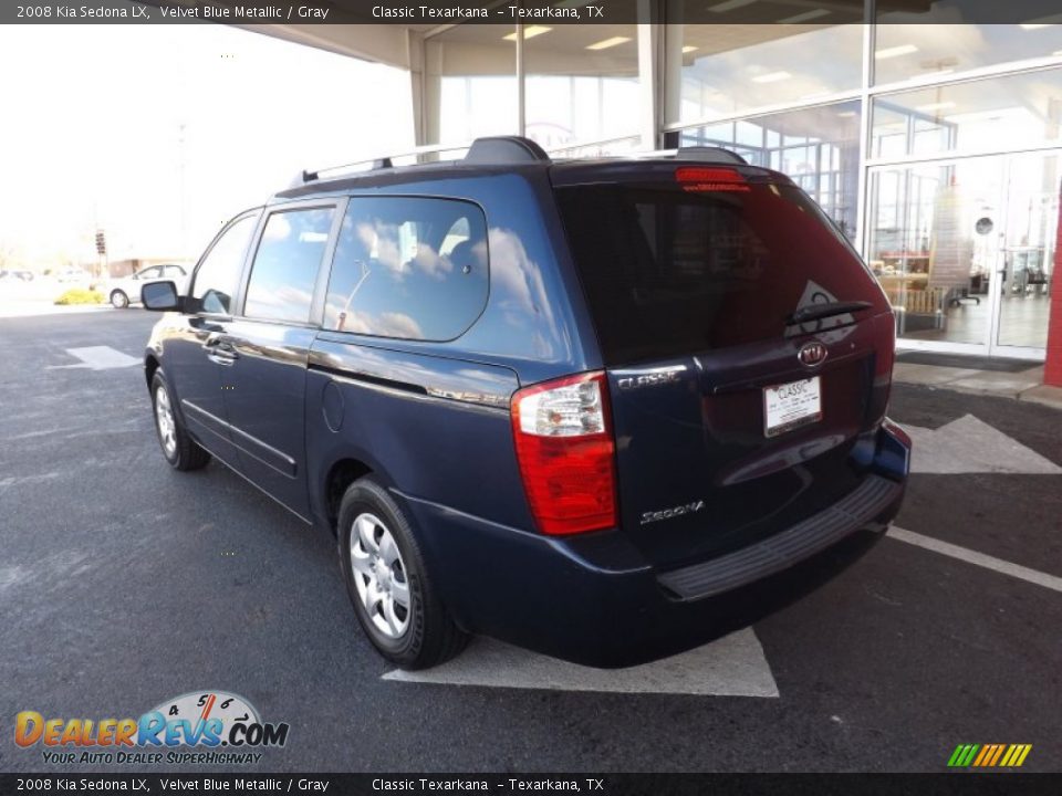 2008 Kia Sedona LX Velvet Blue Metallic / Gray Photo #4