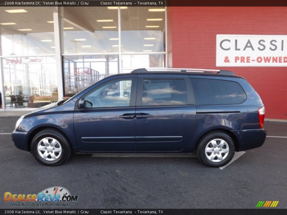 2008 Kia Sedona LX Velvet Blue Metallic / Gray Photo #6