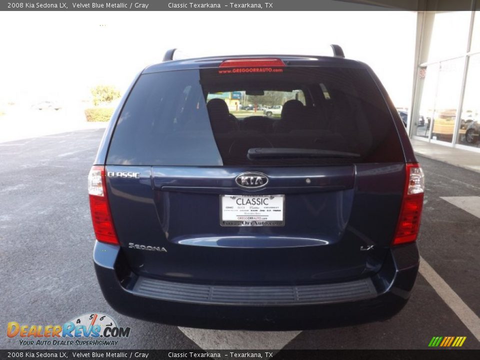 2008 Kia Sedona LX Velvet Blue Metallic / Gray Photo #7