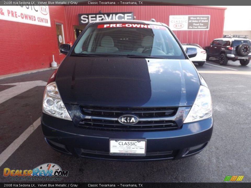 2008 Kia Sedona LX Velvet Blue Metallic / Gray Photo #8