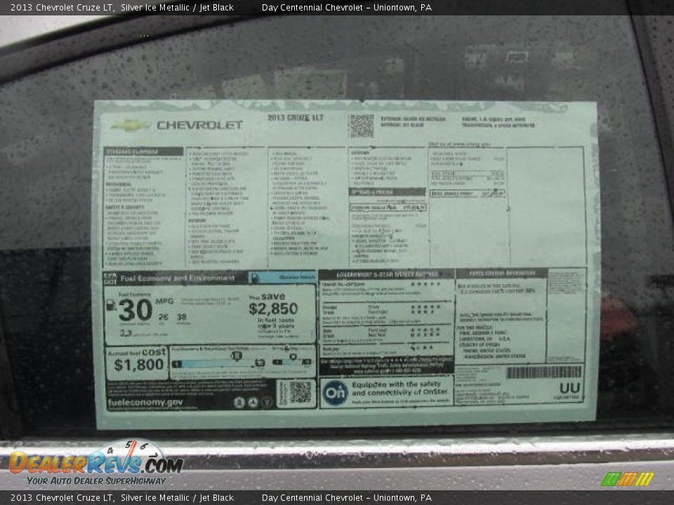 2013 Chevrolet Cruze LT Silver Ice Metallic / Jet Black Photo #7
