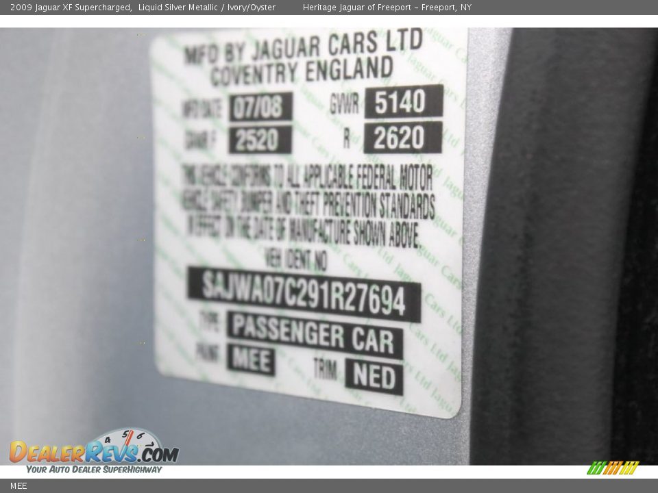 Jaguar Color Code MEE Liquid Silver Metallic