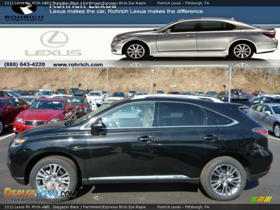 2013 Lexus RX 450h AWD Stargazer Black / Parchment/Espresso Birds Eye Maple Photo #1