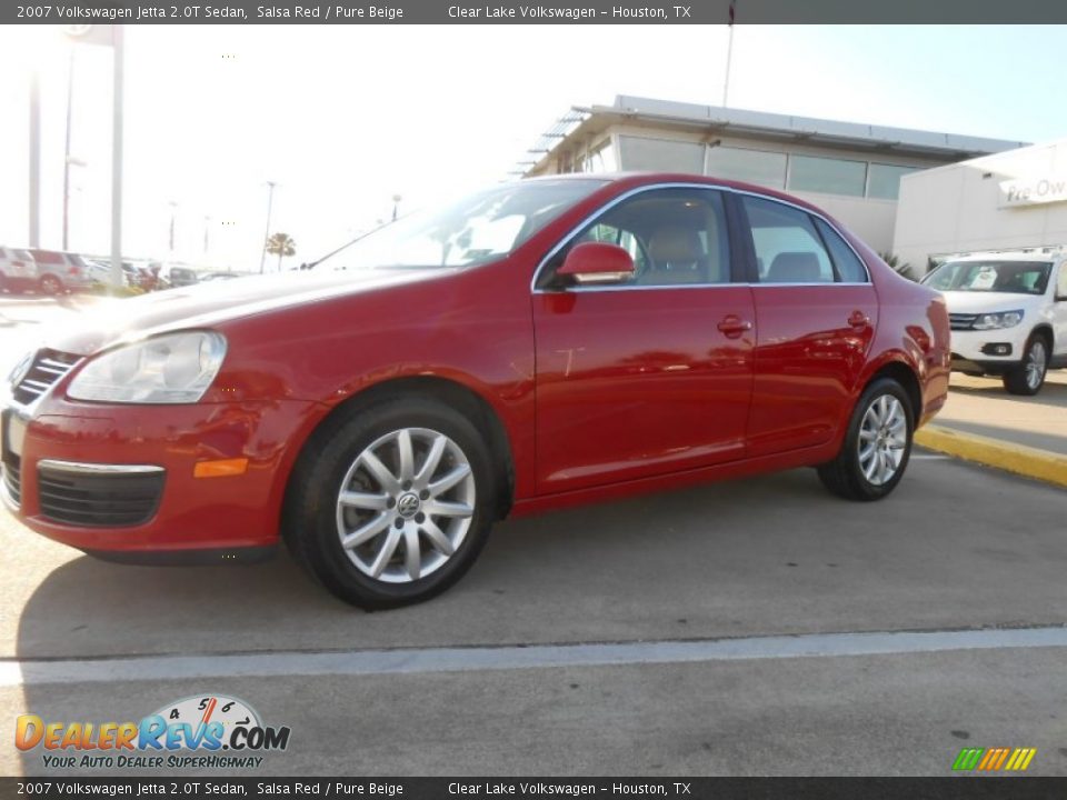 2007 Volkswagen Jetta 2.0T Sedan Salsa Red / Pure Beige Photo #3