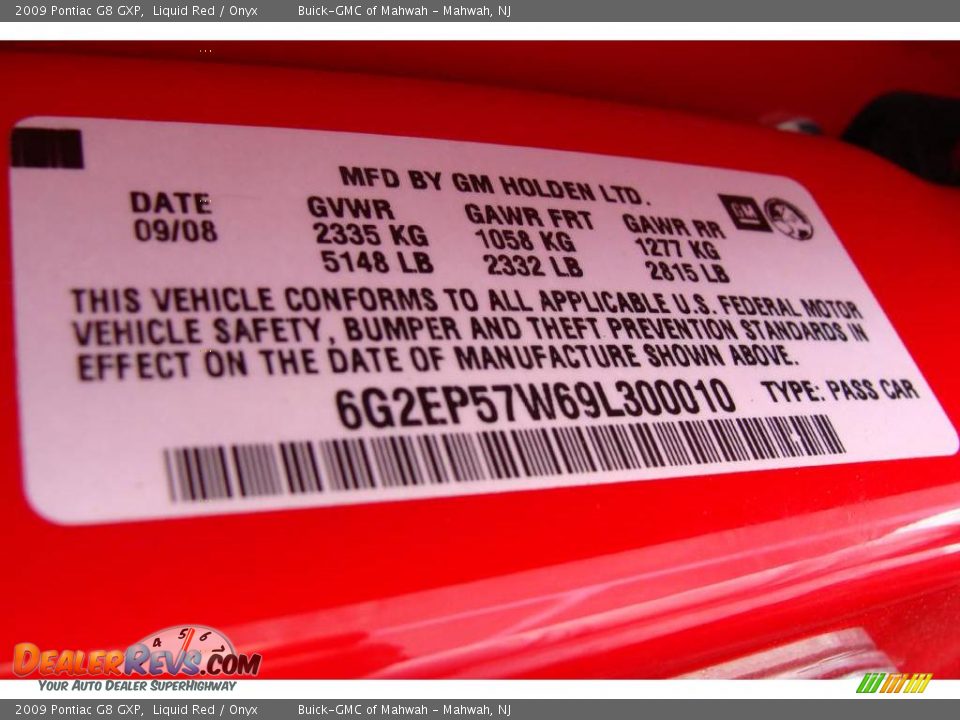 2009 Pontiac G8 GXP Liquid Red / Onyx Photo #25