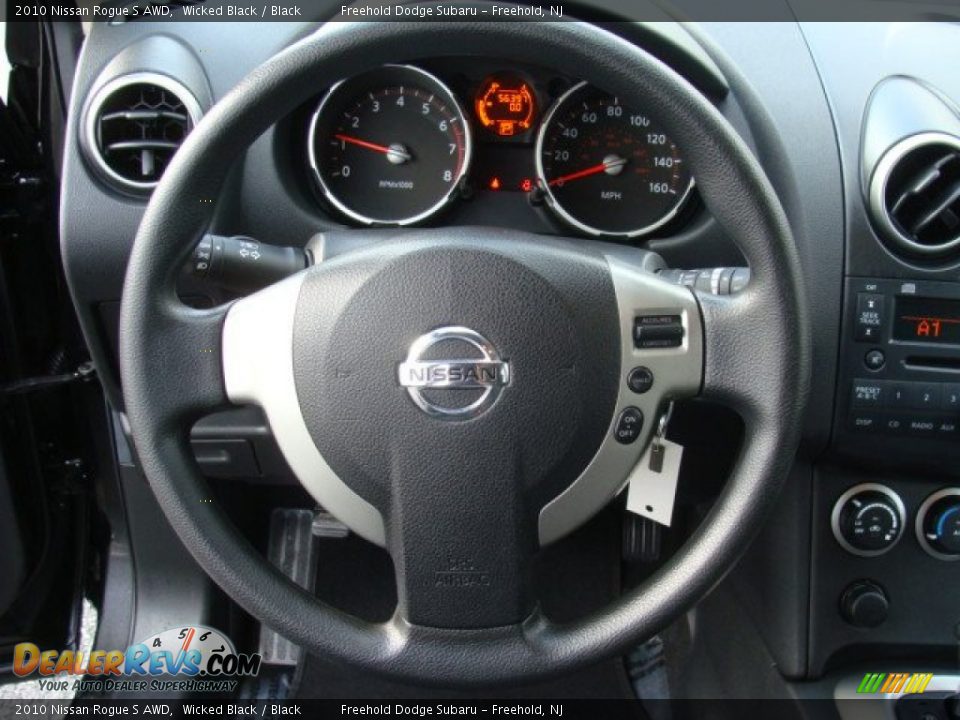 2010 Nissan Rogue S AWD Steering Wheel Photo #11
