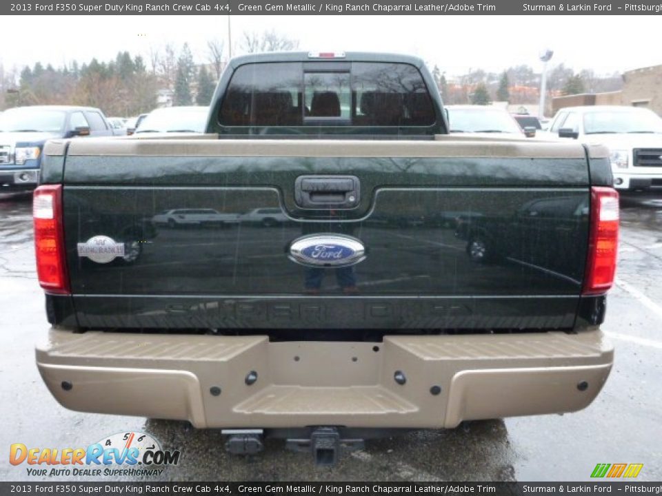 2013 Ford F350 Super Duty King Ranch Crew Cab 4x4 Green Gem Metallic / King Ranch Chaparral Leather/Adobe Trim Photo #3