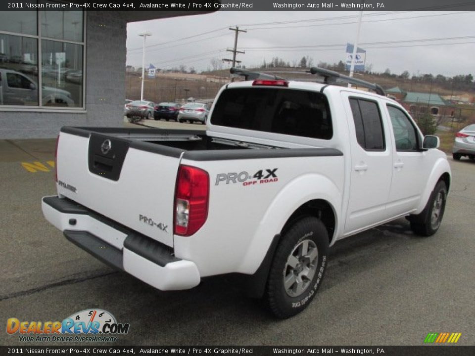 2011 Nissan Frontier Pro-4X Crew Cab 4x4 Avalanche White / Pro 4X Graphite/Red Photo #9