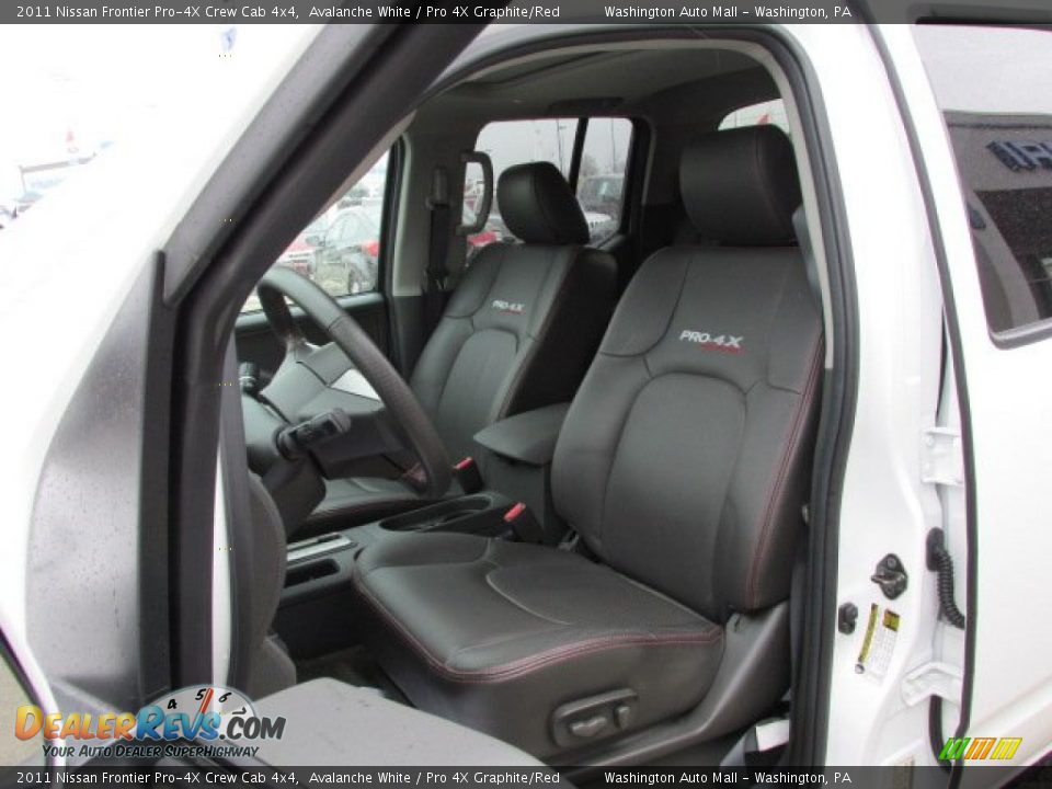 2011 Nissan Frontier Pro-4X Crew Cab 4x4 Avalanche White / Pro 4X Graphite/Red Photo #12