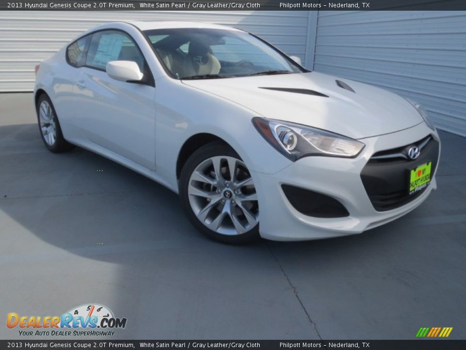 2013 Hyundai Genesis Coupe 2.0T Premium White Satin Pearl / Gray Leather/Gray Cloth Photo #1
