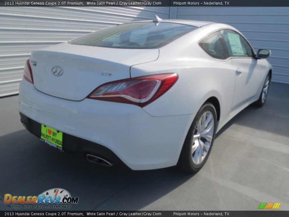 2013 Hyundai Genesis Coupe 2.0T Premium White Satin Pearl / Gray Leather/Gray Cloth Photo #4