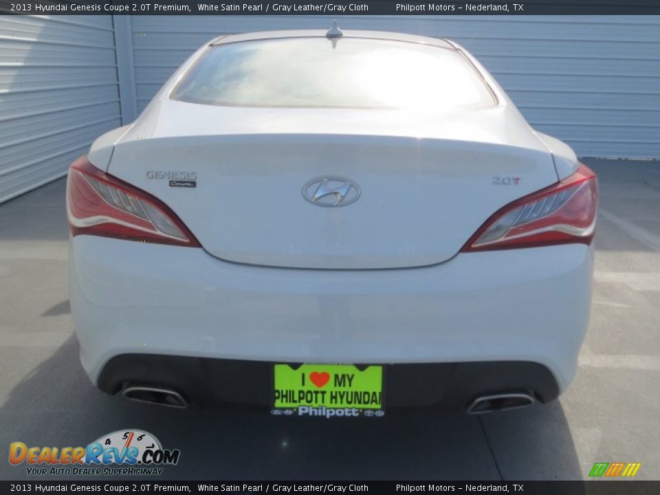 2013 Hyundai Genesis Coupe 2.0T Premium White Satin Pearl / Gray Leather/Gray Cloth Photo #5