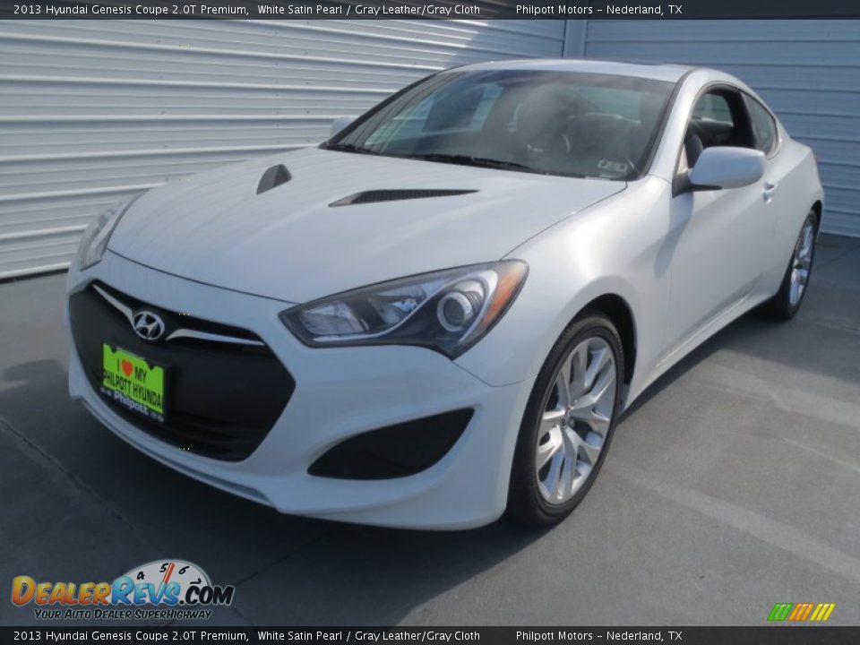 2013 Hyundai Genesis Coupe 2.0T Premium White Satin Pearl / Gray Leather/Gray Cloth Photo #7