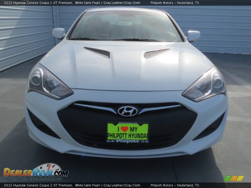 2013 Hyundai Genesis Coupe 2.0T Premium White Satin Pearl / Gray Leather/Gray Cloth Photo #8
