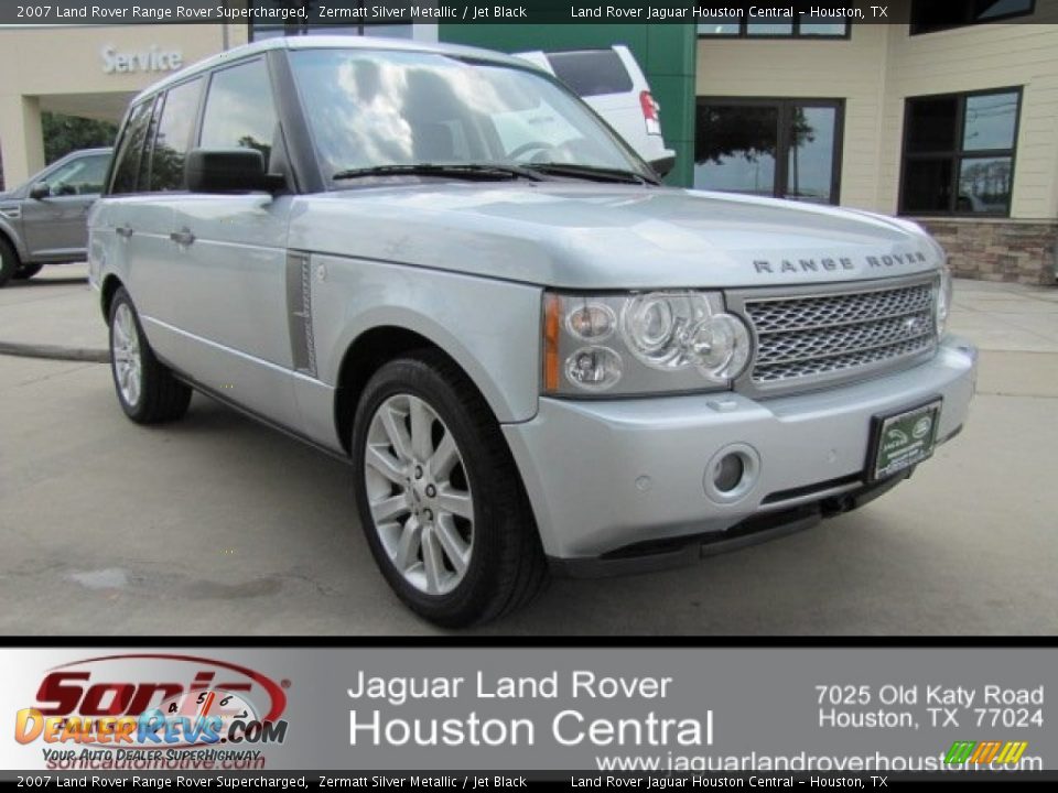 2007 Land Rover Range Rover Supercharged Zermatt Silver Metallic / Jet Black Photo #1