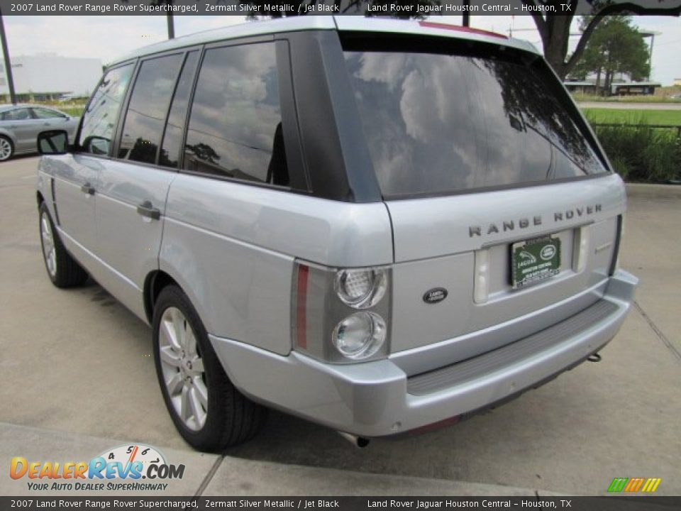 2007 Land Rover Range Rover Supercharged Zermatt Silver Metallic / Jet Black Photo #8