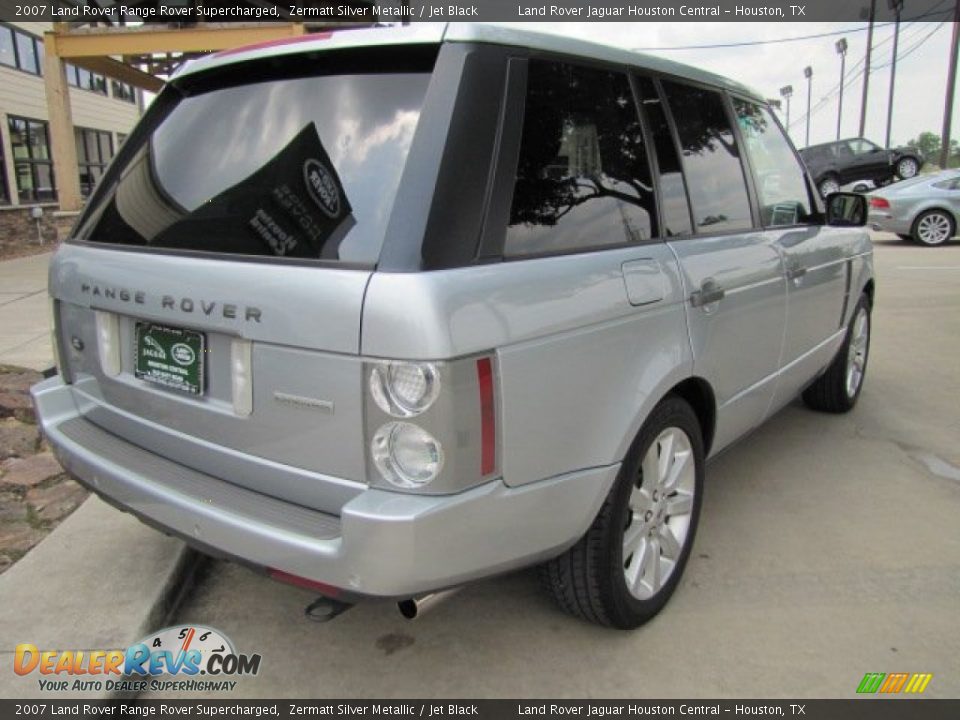 2007 Land Rover Range Rover Supercharged Zermatt Silver Metallic / Jet Black Photo #10