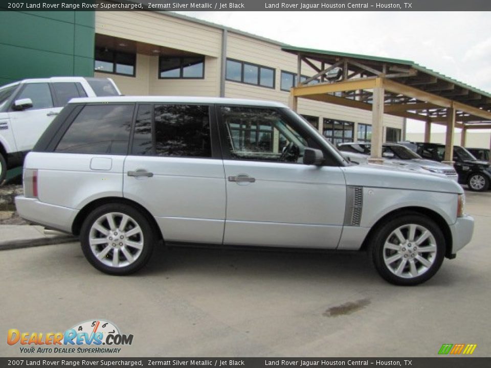 2007 Land Rover Range Rover Supercharged Zermatt Silver Metallic / Jet Black Photo #11