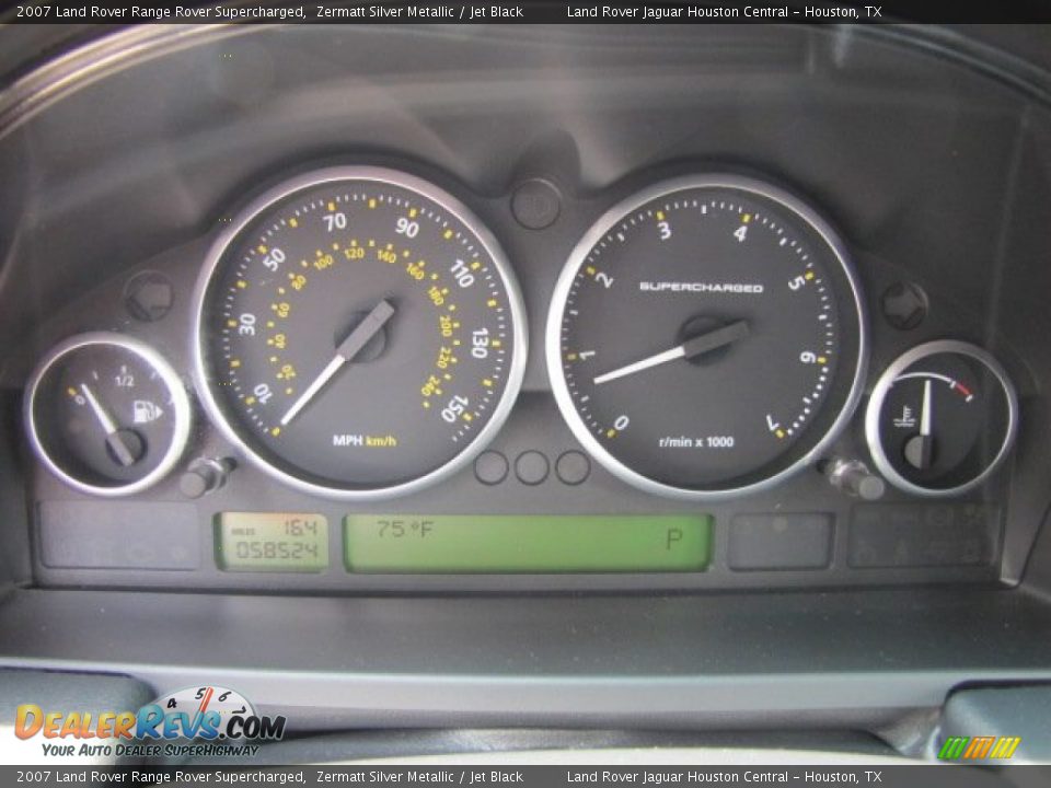 2007 Land Rover Range Rover Supercharged Zermatt Silver Metallic / Jet Black Photo #15