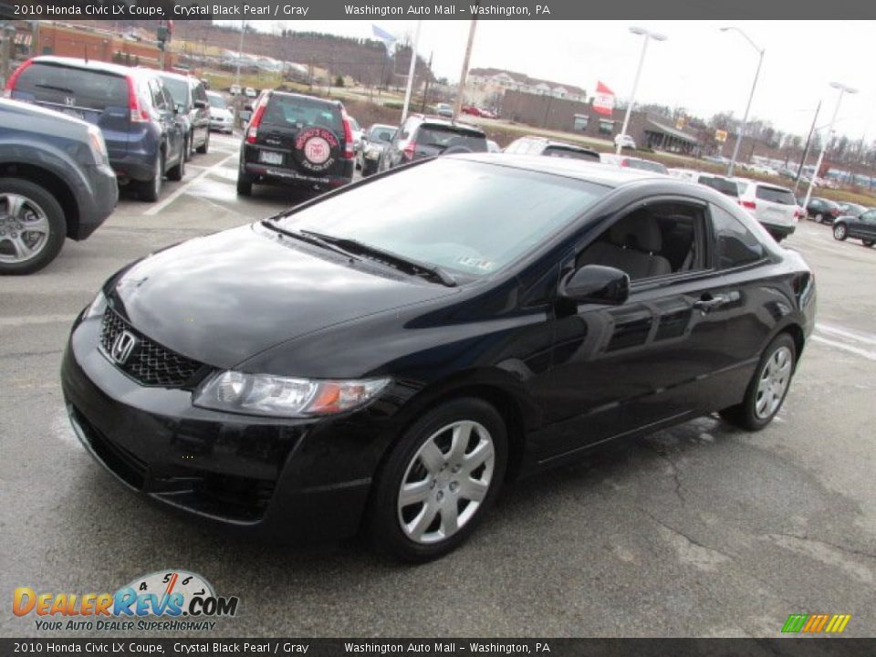 2010 Honda Civic LX Coupe Crystal Black Pearl / Gray Photo #5