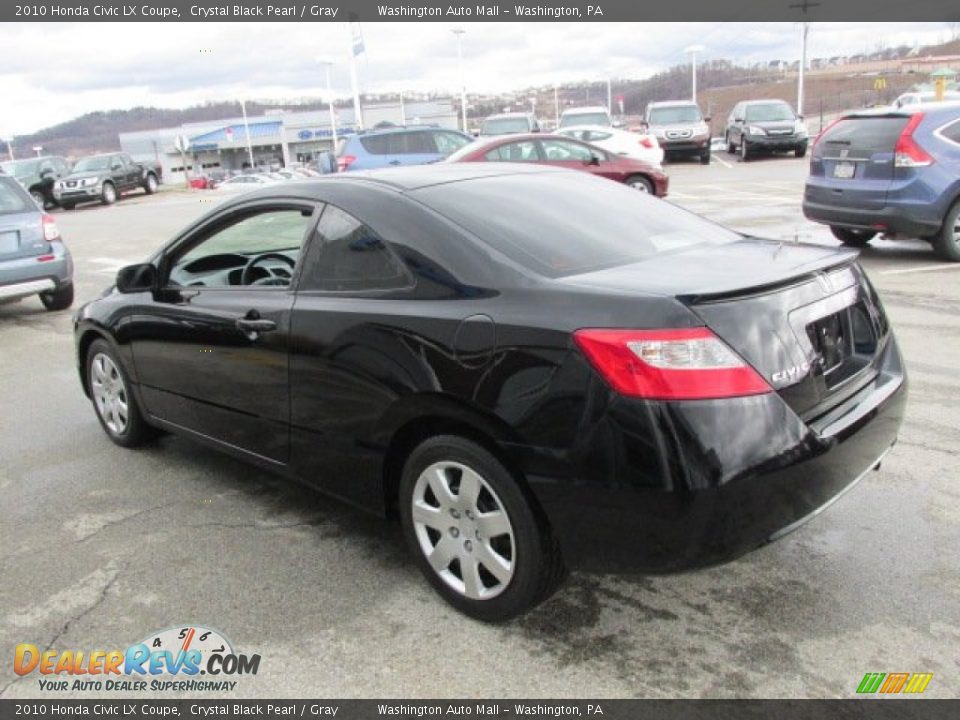 2010 Honda Civic LX Coupe Crystal Black Pearl / Gray Photo #6