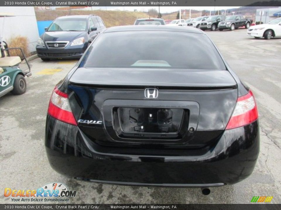2010 Honda Civic LX Coupe Crystal Black Pearl / Gray Photo #7