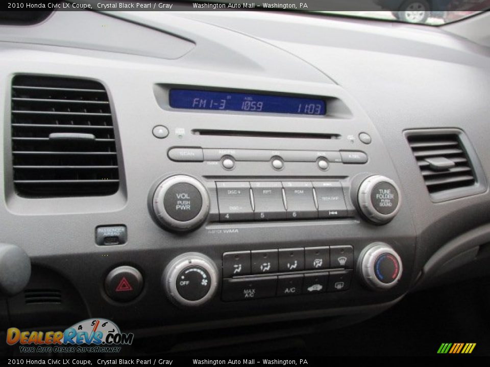 2010 Honda Civic LX Coupe Crystal Black Pearl / Gray Photo #14