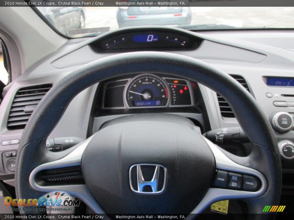 2010 Honda Civic LX Coupe Crystal Black Pearl / Gray Photo #16