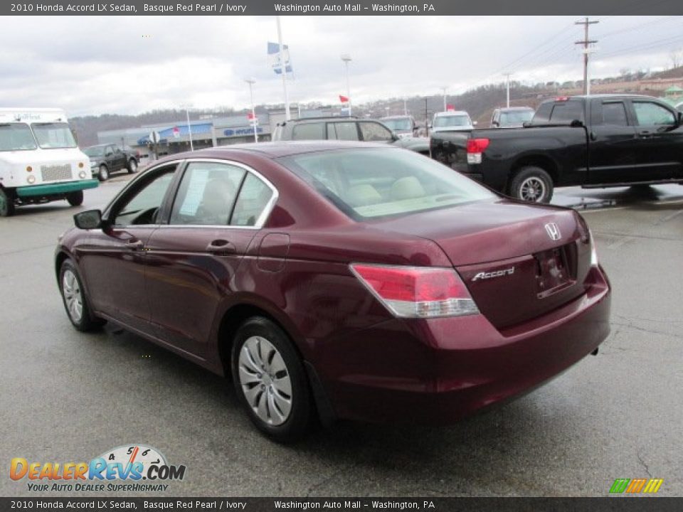 2010 Honda Accord LX Sedan Basque Red Pearl / Ivory Photo #7