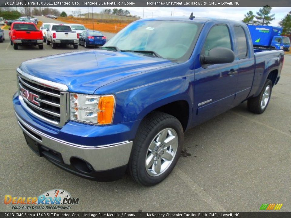 2013 GMC Sierra 1500 SLE Extended Cab Heritage Blue Metallic / Ebony Photo #1