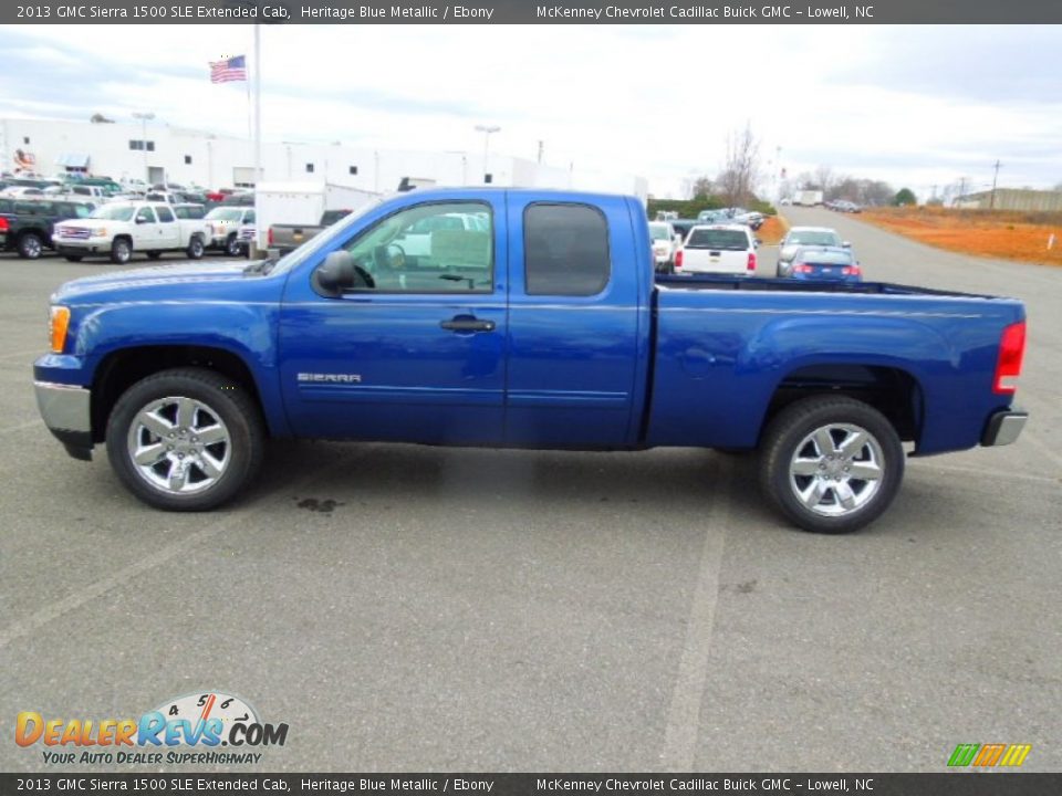 2013 GMC Sierra 1500 SLE Extended Cab Heritage Blue Metallic / Ebony Photo #6