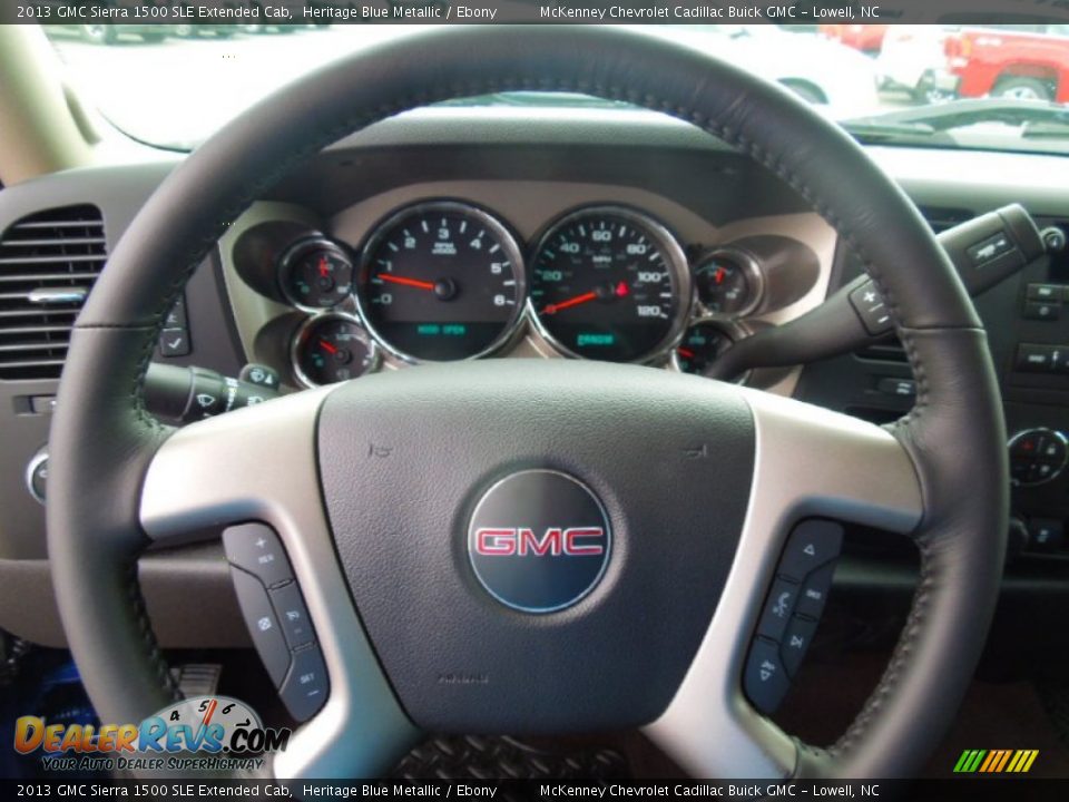 2013 GMC Sierra 1500 SLE Extended Cab Heritage Blue Metallic / Ebony Photo #14