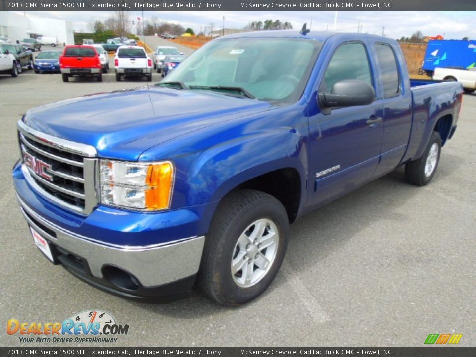2013 GMC Sierra 1500 SLE Extended Cab Heritage Blue Metallic / Ebony Photo #1