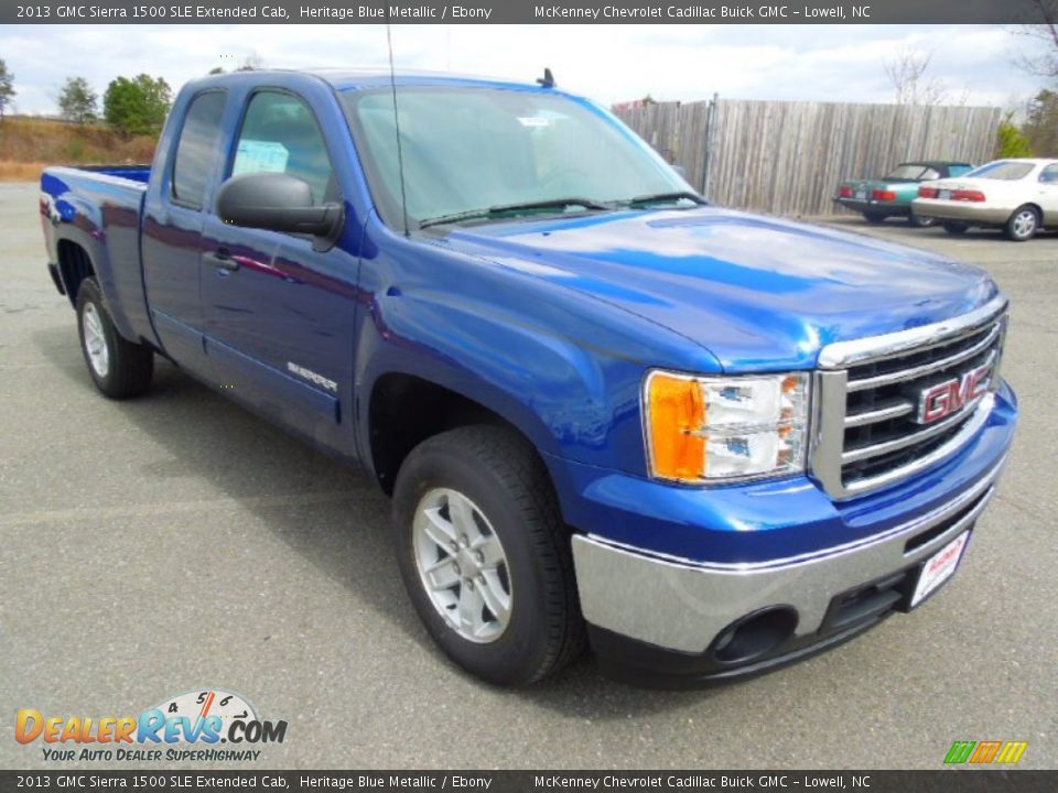 2013 GMC Sierra 1500 SLE Extended Cab Heritage Blue Metallic / Ebony Photo #2