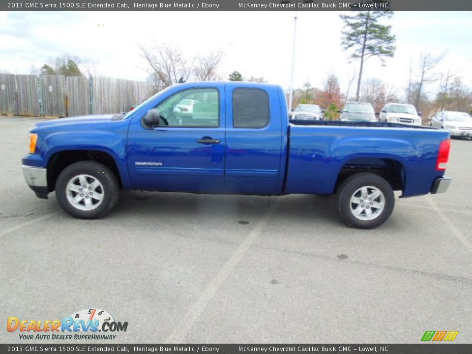 2013 GMC Sierra 1500 SLE Extended Cab Heritage Blue Metallic / Ebony Photo #3