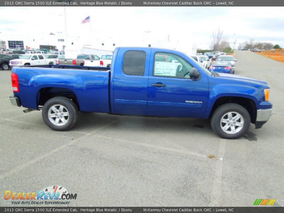2013 GMC Sierra 1500 SLE Extended Cab Heritage Blue Metallic / Ebony Photo #6