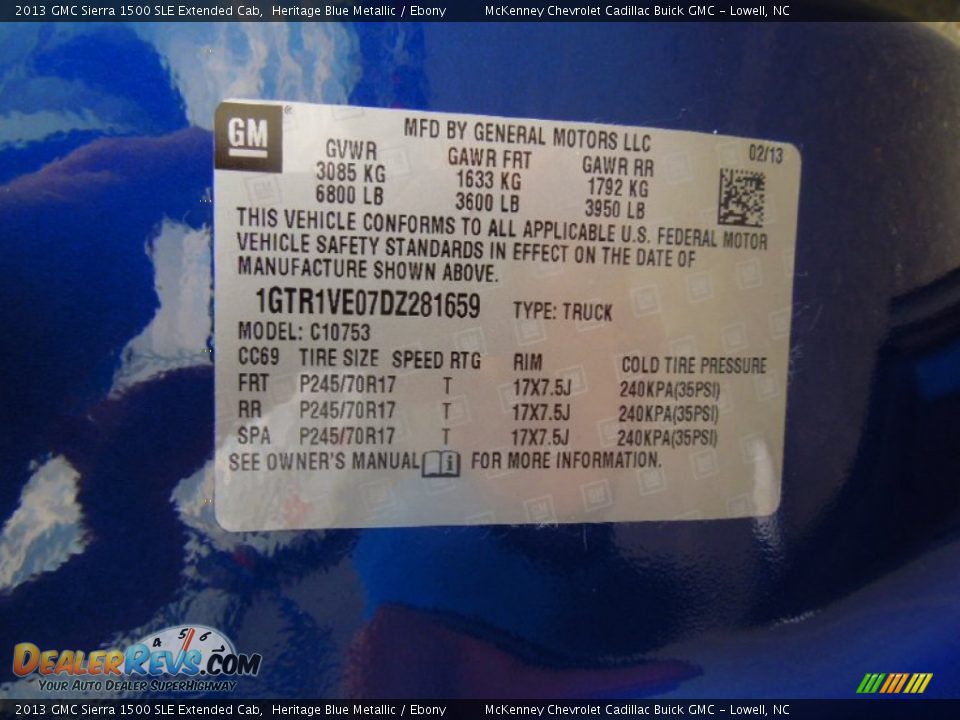 2013 GMC Sierra 1500 SLE Extended Cab Heritage Blue Metallic / Ebony Photo #7