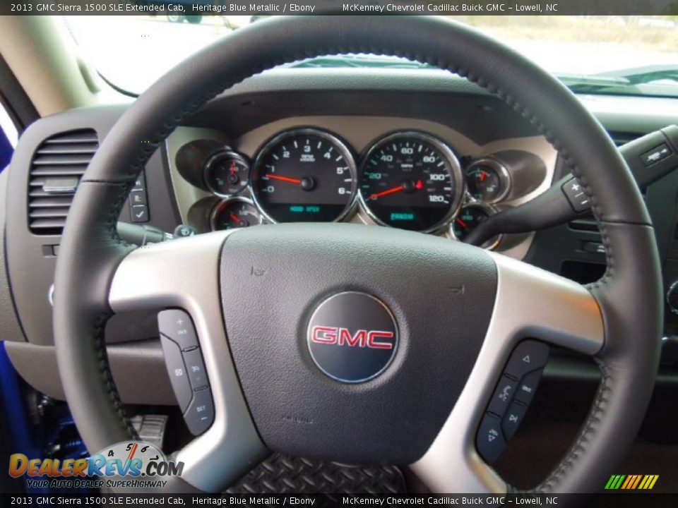 2013 GMC Sierra 1500 SLE Extended Cab Heritage Blue Metallic / Ebony Photo #13