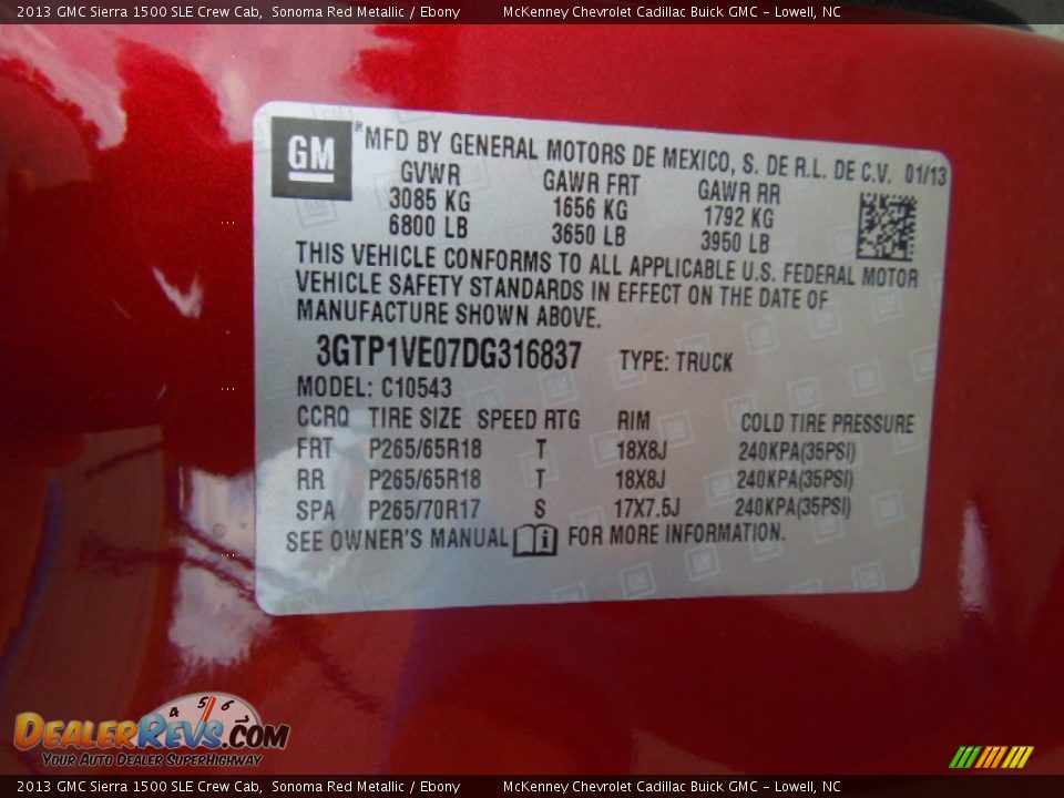 2013 GMC Sierra 1500 SLE Crew Cab Sonoma Red Metallic / Ebony Photo #7