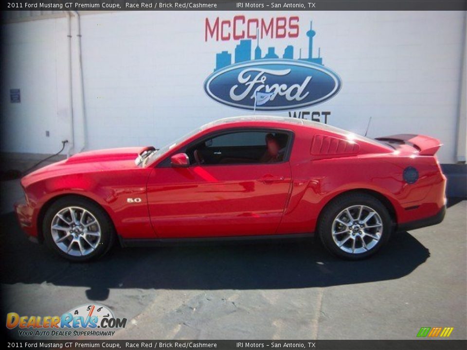 2011 Ford Mustang GT Premium Coupe Race Red / Brick Red/Cashmere Photo #10